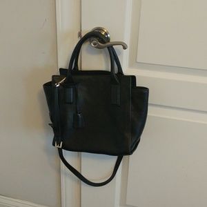 Michael Kors black leather tote bag